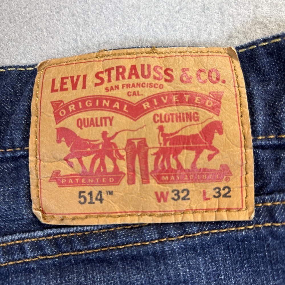 Levi's 514 Straight Fit Jeans Mens Fitss 32x32 Blue Denim Classic Levi Strauss - Picture 8 of 15